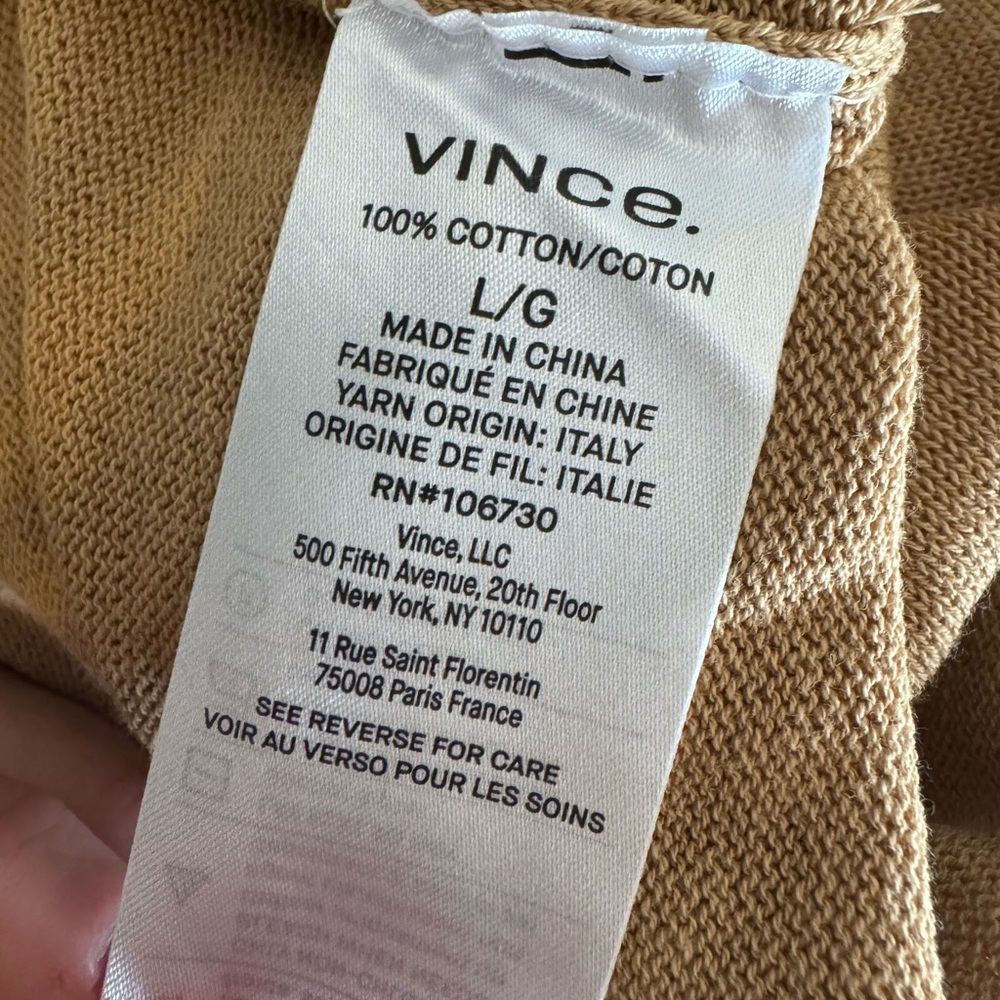 Vince Pale Walnut Shirred Cotton Tank Maxi Dress Sz L - Picture 11 of 12